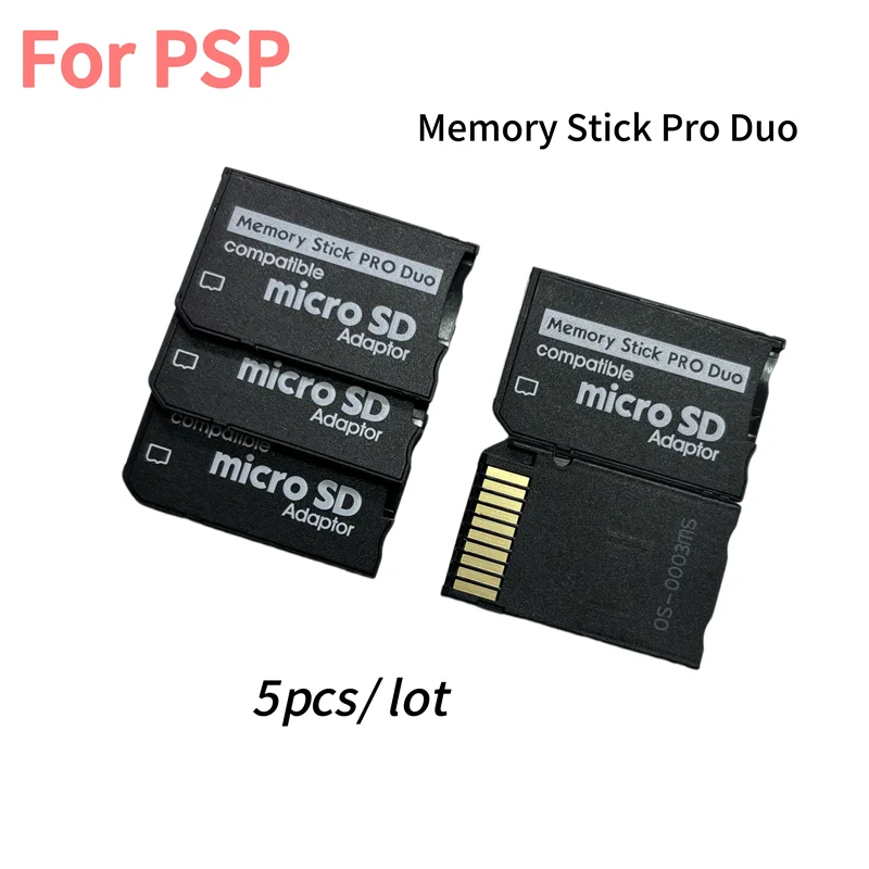 5PCS TF to MS Memory Stick Pro Duo Adapter – Card Reader & SD Converter for Sony PSP 1000/2000/3000 Accessories