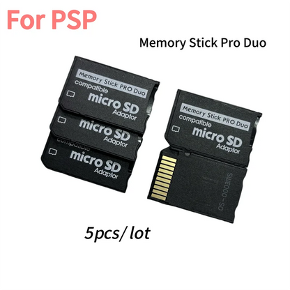 5PCS TF to MS Memory Stick Pro Duo Adapter – Card Reader & SD Converter for Sony PSP 1000/2000/3000 Accessories