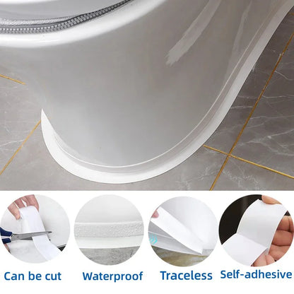 Self-Adhesive PVC Waterproof Sealing Tape for Kitchen & Bathroom – Oil-Proof Sink Edge Caulk Strip for Corner Wall & Toilet Seal Repair Tape