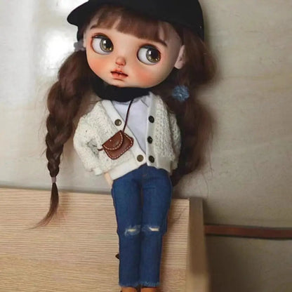 Casual DIY Doll Clothes — Handmade Cute T-Shirt, Vest & Jeans Outfit for Licca OB24/26/27 Dolls