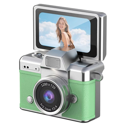 Ourlife Mini Keychain Camera - 1.47-Inch Flip Screen Retro CCD HD Digital Video Recorder