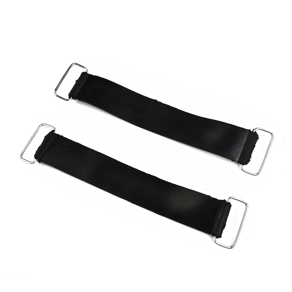 2pcs Motorcycle Rubber Battery Strap Holders — 18-23cm Belt for Honda, Scooters, Tricycles & All Motorcycles
