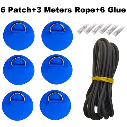 6.5CM D-Ring PVC Patch – Inflatable Boat, Kayak, SUP, Dinghy & Canoe Rope Ring Attachment