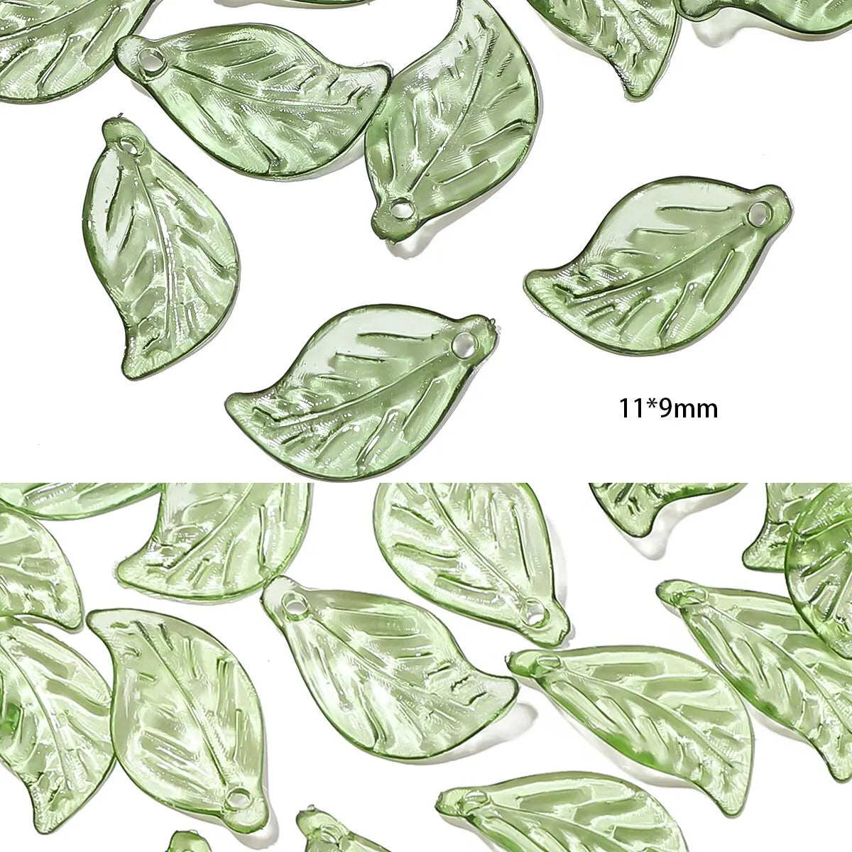 100pcs Mini Acrylic Tree Leaf Beads - Small Loose Beads for DIY Handmade Necklaces, Earrings & Jewelry