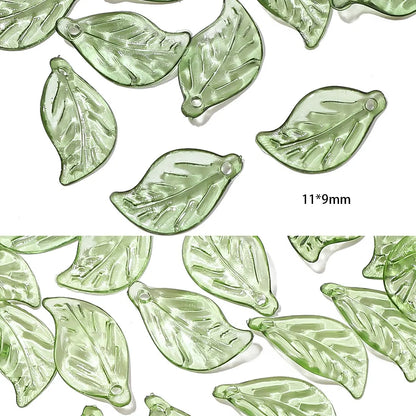 100pcs Mini Acrylic Tree Leaf Beads - Small Loose Beads for DIY Handmade Necklaces, Earrings & Jewelry