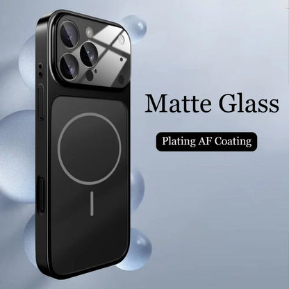 Original Glass Nano Matte Case – Magnetic MagSafe Wireless Charging Armor Cover for iPhone 17 Pro Max, 16, 15, 14, 13 Pro Max, 17 Air