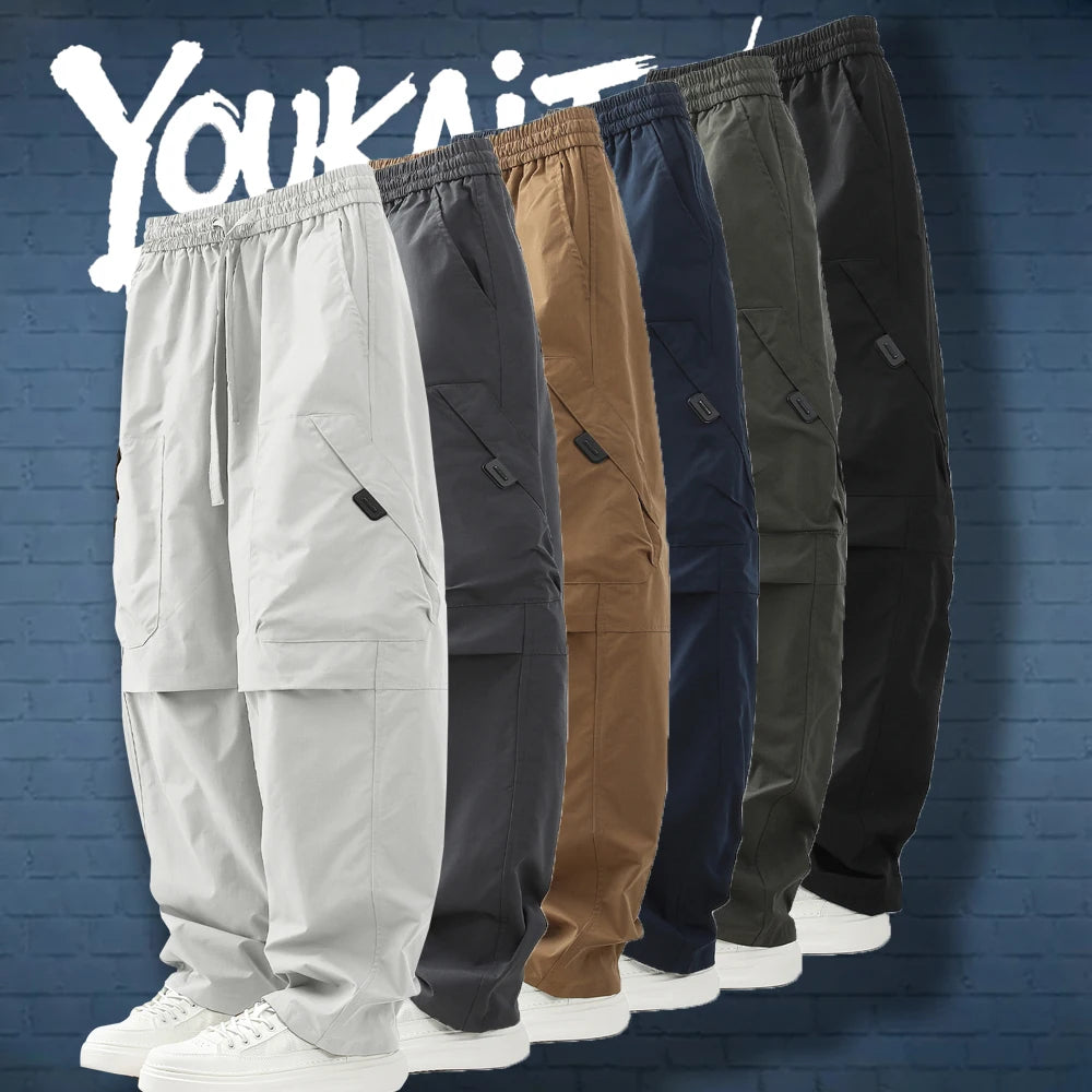 Men’s Harajuku Casual Pants - Loose Fit Elastic Waist Outdoor Walking & Hiking Trousers