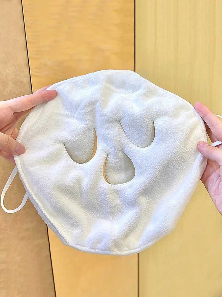 Hot & Cold Compress Face Towel - Soft Skin-Friendly Hanging Ear Towel for Steam Heating and Wet Compress Care