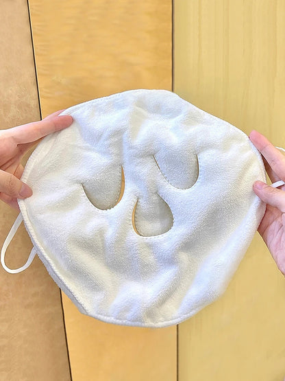 Hot & Cold Compress Face Towel - Soft Skin-Friendly Hanging Ear Towel for Steam Heating and Wet Compress Care