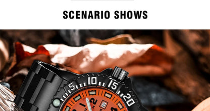 Addies Men's Military Watch - Luminous, Multi-Functional Quartz with Nylon & Steel Strap, Waterproof Outdoor Sports Watch