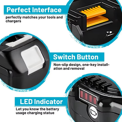 100% Original Makita 18V Lithium Battery – 6Ah/5Ah/3Ah Compatible with DTW700, DDF487, DTD173, DGA404, HR140D, DJV182 Tools