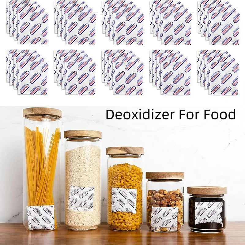 Vacuum Sealed Bags with Oxygen Absorbers — 150Cc Food Storage Bags & Jars for Long-Term Dry Food Preservation