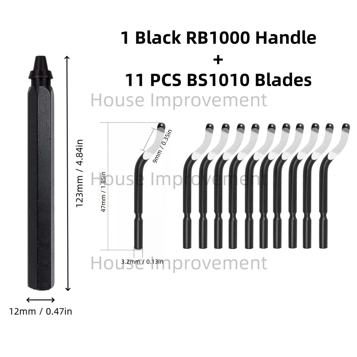 11-Piece Deburring Tool Set - High-Speed Steel Swivel Blades for Metal, Plastic, PVC, Copper, Aluminum & Resin