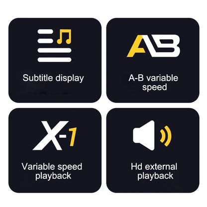 MP3 Music Player with Bluetooth 5.4 - HiFi MP4 Walkman, Full Touch Screen, Built-in Speaker, Recorder, Camera, FM & E-book