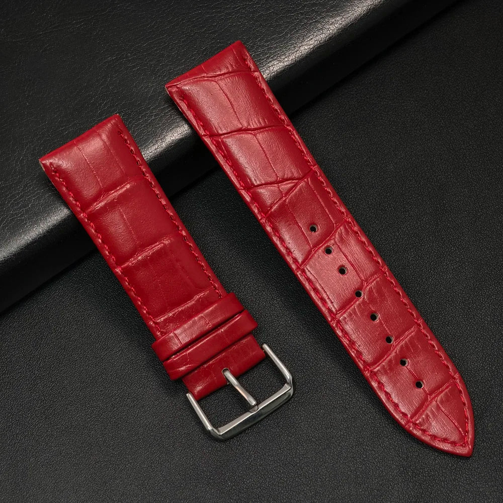 Leather Watch Strap 20mm/22mm - Vintage Replacement Band for Samsung Galaxy Watch 7/6/5/4 and Xiaomi Redmi Watch 3 Lite/Active
