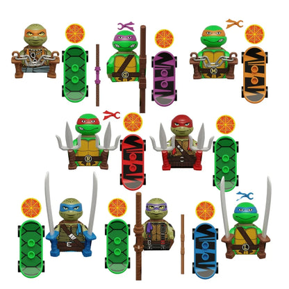 KDL831 Mini Action Figure Building Blocks – Leo, Raph & Don Weapons Movie Bricks MOC DIY Toys for Kids