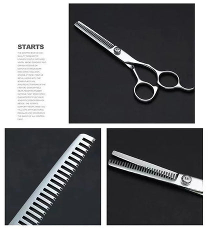 Pet Grooming Scissors Set – Professional Dog Hair Trimming Tools, Bent & Straight Scissors, Teddy Haircut Clippers