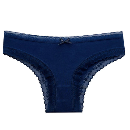 5-Pcs Women’s Cotton Panties Set – Sexy Lace Low Waist Underwear, Girls’ Briefs M-XL