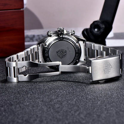 RollsTimi Men's Watch 2024 – Luxury Japan VK63 Quartz Chronograph, Sapphire Glass, Stainless Steel Wristwatch