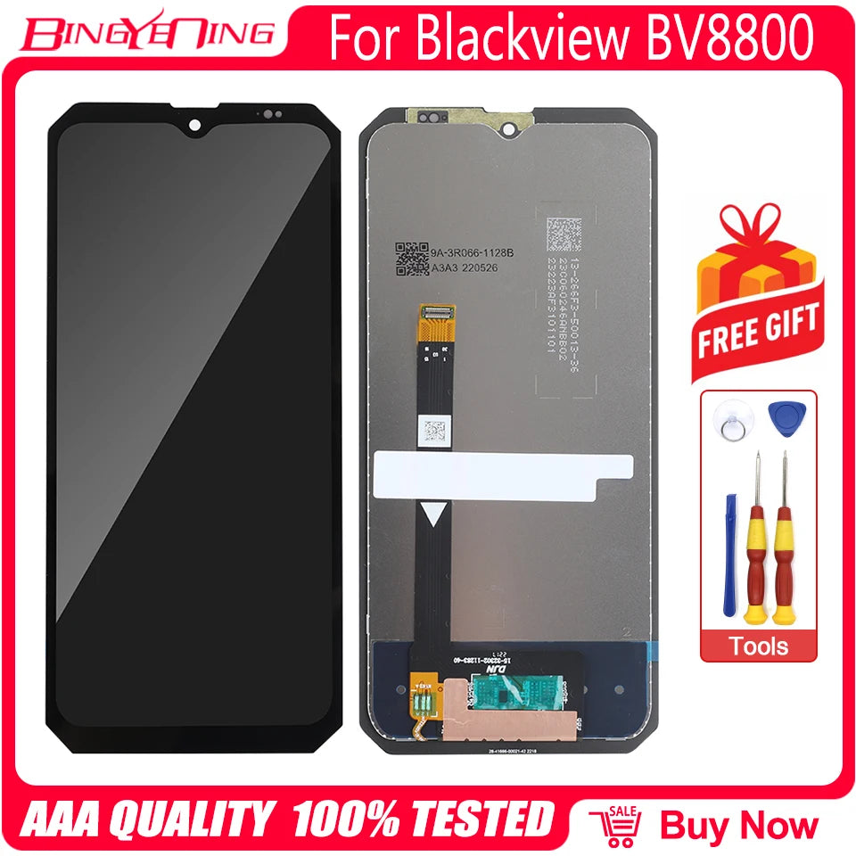 6.58 Inch LCD Touch Screen Display for Blackview BV8800 - 2400x1080 Digitizer Assembly with Frame