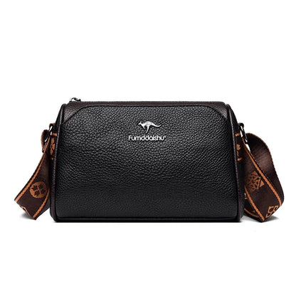 Women’s Soft Leather Shoulder Bag – Luxury Designer Vintage Crossbody & Messenger Handbag