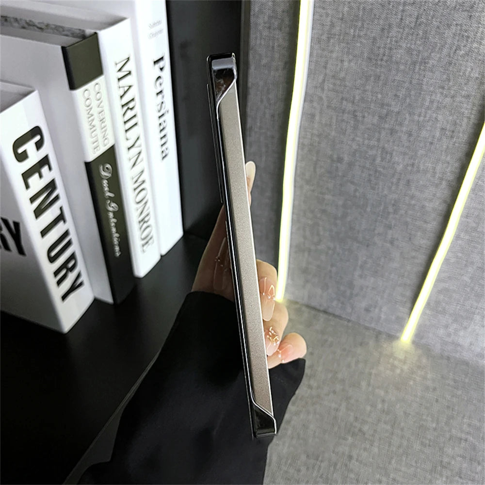 Color Stripe Vegan Leather Phone Case - Frameless Ultra-Thin Shockproof Cover for Samsung Galaxy S25 Edge & S24 Ultra