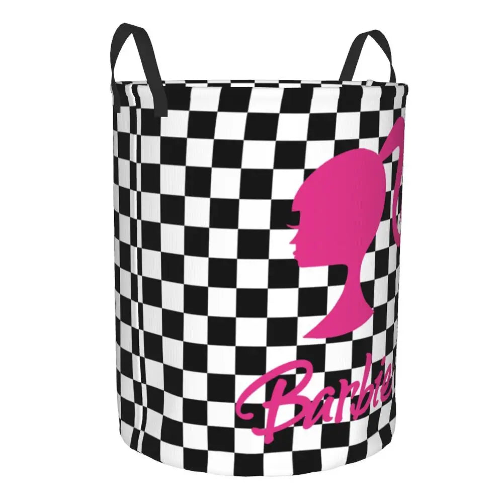 Custom Barbie Logo Laundry Basket – Collapsible Large Capacity Clothes Storage Bin, Disney Baby Hamper
