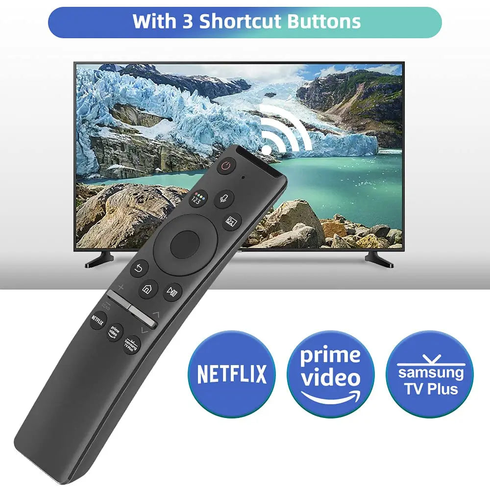 BN59-01330A / BN59-01329A Replacement Voice Remote Control — Compatible with Samsung LED, QLED, UHD, SUHD, HDR, LCD, 4K, 8K, 3D Curved Smart TVs