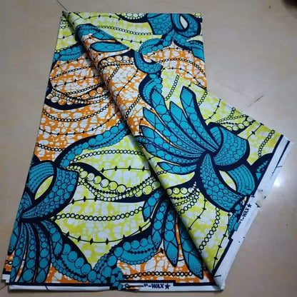 African Wax Print Fabric 6 Yards - Ghana Kente Design Ankara Kitenge Pagne