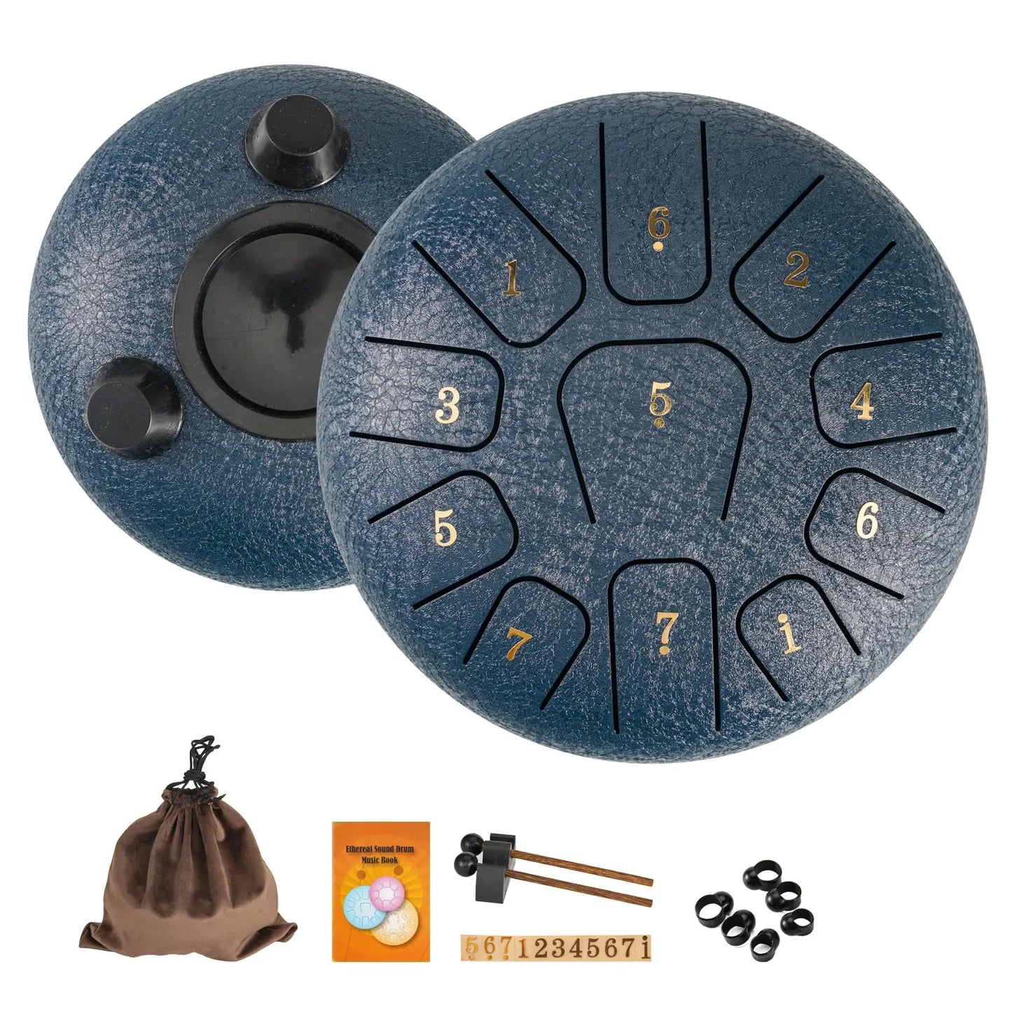 Miwayer 6" Steel Tongue Drum Gift Set – 11-Note Sound Healing Instrument with Tuning Kit for Yoga & Meditation