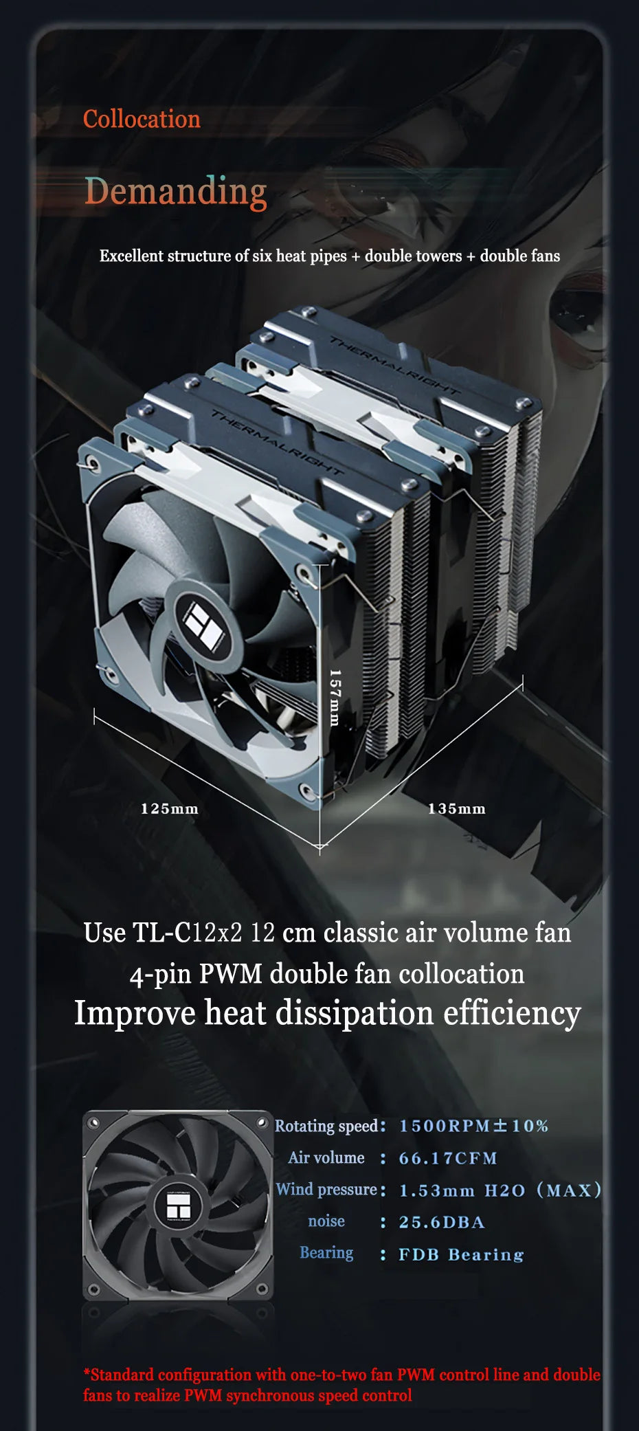 Thermalright PA120 AGHP 3.0 CPU Cooler – 6 Heat Pipes, Dual Tower Radiator, Double Fans, Top Cover, LGA1700 Support