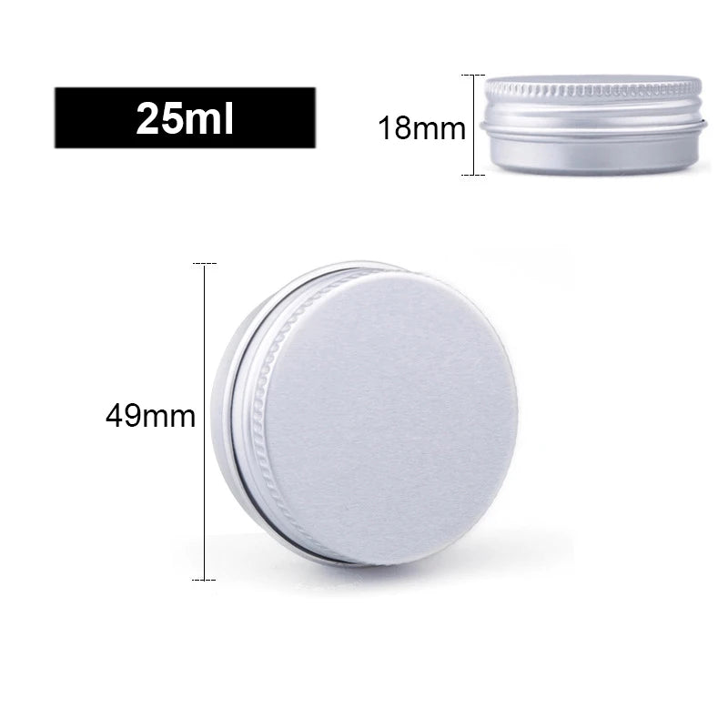 1/5/10pcs Empty Silver Aluminum Tins – 5-250ml Screw Top Round Containers for Candles, Spices & Storage