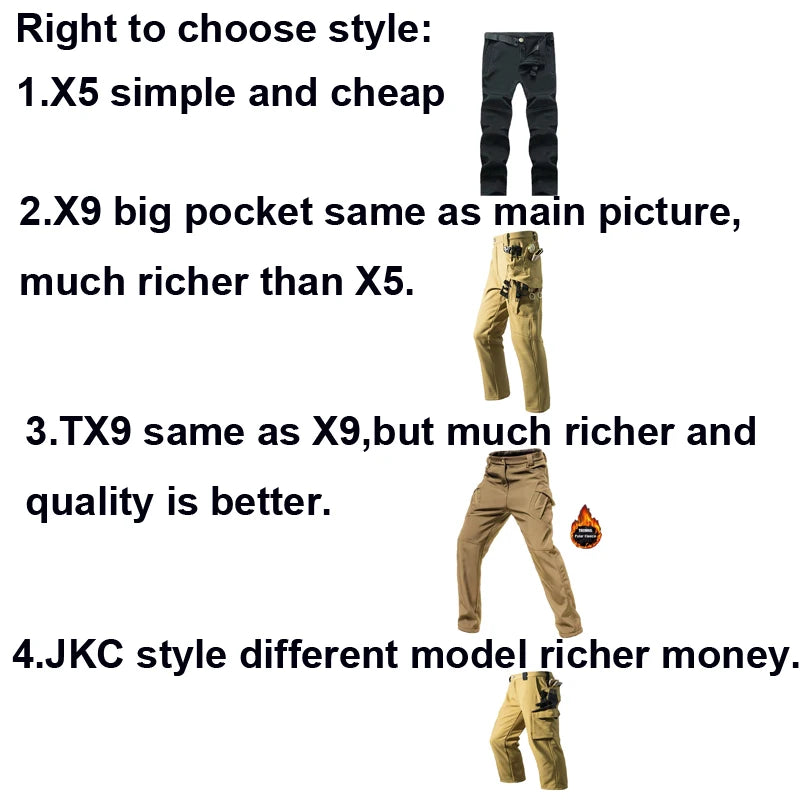 Men’s Fleece Softshell Cargo Pants M–5XL – Winter Outdoor Hiking, Fishing, Climbing & Camping Tactical Trousers