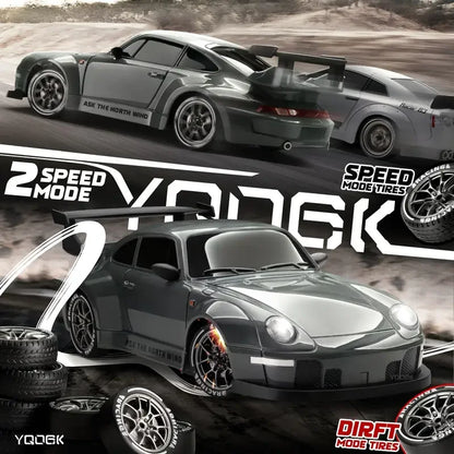 1:24 RC Drift Car — 4WD High-Speed Remote Control Sport Car with LED Lights & Extra Drifting Tire, Kids & Adult Gift