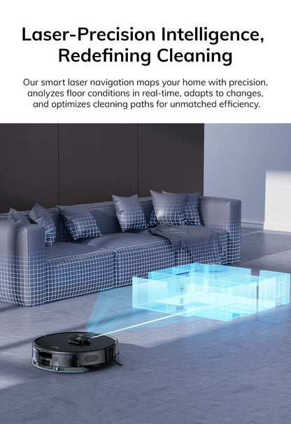 ILIFE A20 Robot Vacuum and Mop Combo – LiDAR Navigation, 3000Pa Suction, Smart Mapping, App/Alexa Control, Ideal for Pet Hair