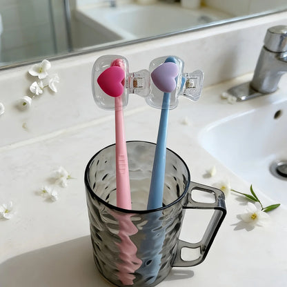 Portable Toothbrush Covers - Hygienic Toothbrush Head Protector Caps & Storage Clips