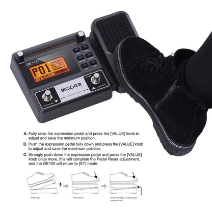 MOOER GE100 Guitar Multi-Effects Processor – Effect Pedal with Loop Record, Tuning, Tap Tempo, Rhythm, and Chord Lessons