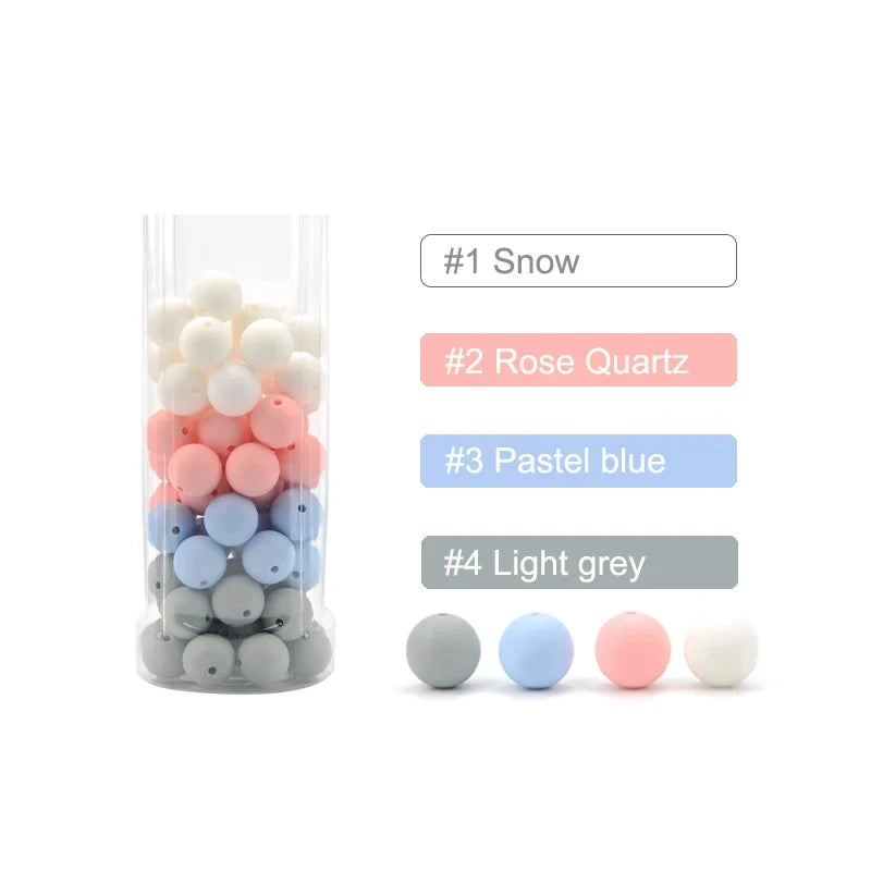 LOFCA Silicone Round Beads 20pcs - 9/12/15mm DIY Jewelry Making Beads for Bracelets, Keychains & Necklaces