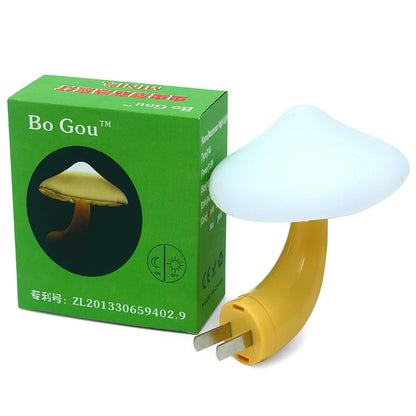 Mushroom Shape LED Night Light – Automatic Light Sensor Wall Lamp for Bedroom & Toilet Ambient Home Decor