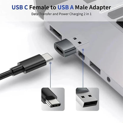 USB-C to USB Adapter – Type-C Male to Female Converter for Phones, PCs, and Laptops, 1/2/5pcs Pack