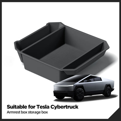 Tesla Cybertruck Center Console Storage Organizer – Armrest Box Tray for Car Interior Tidying & Pickup Accessories
