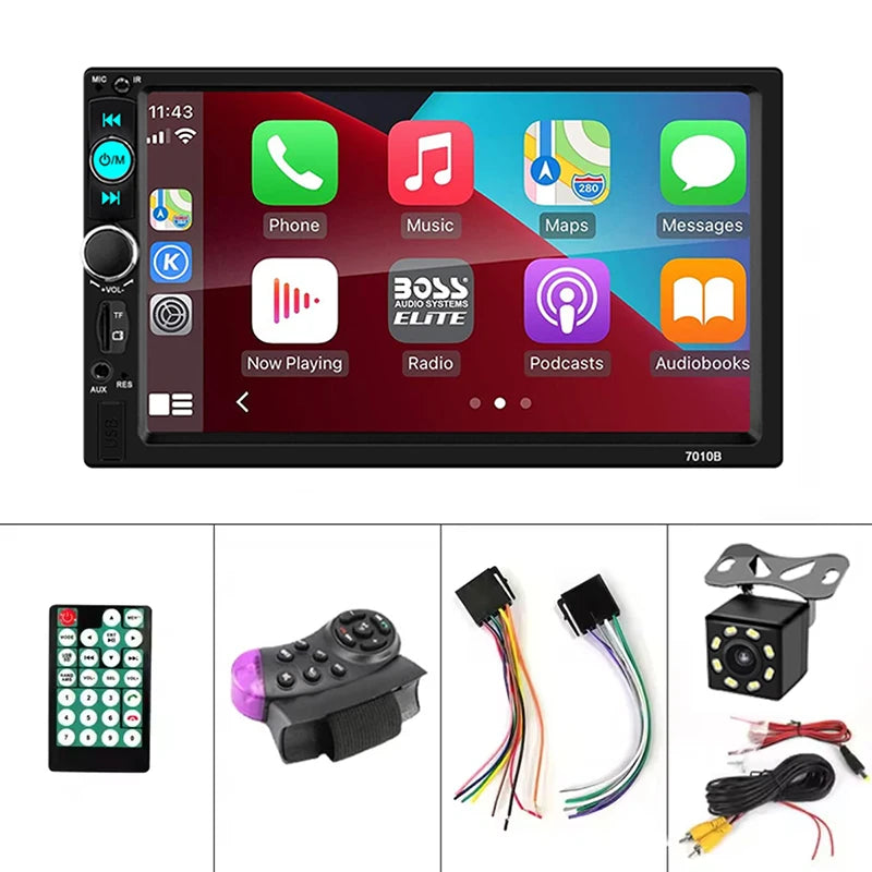 7 Inch 2 Din Car Stereo - Universal Touchscreen Multimedia MP5 Player with USB, TF Card & Bluetooth
