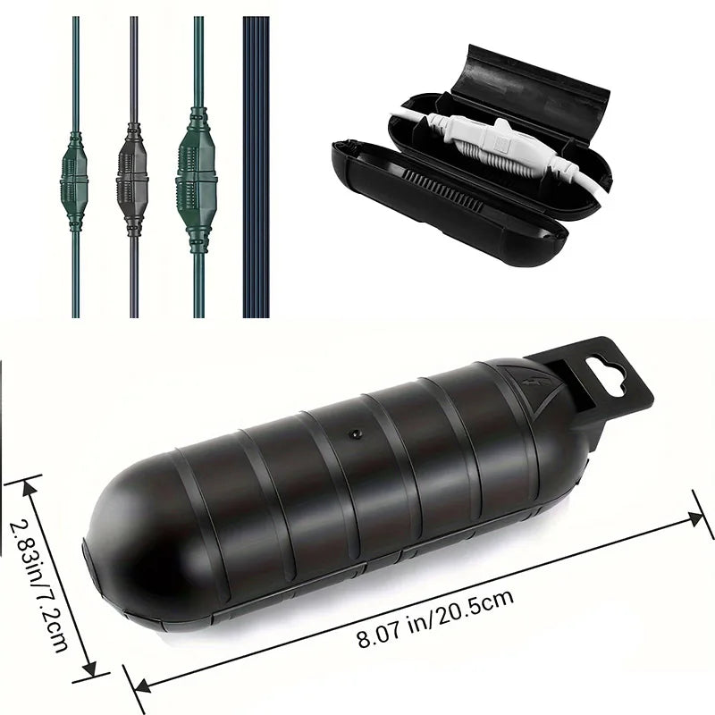 Outdoor Waterproof Extension Cable Safety Cover – Weatherproof Electrical Connection Box for Indoor & Outdoor Socket Protection and Secure Power Use