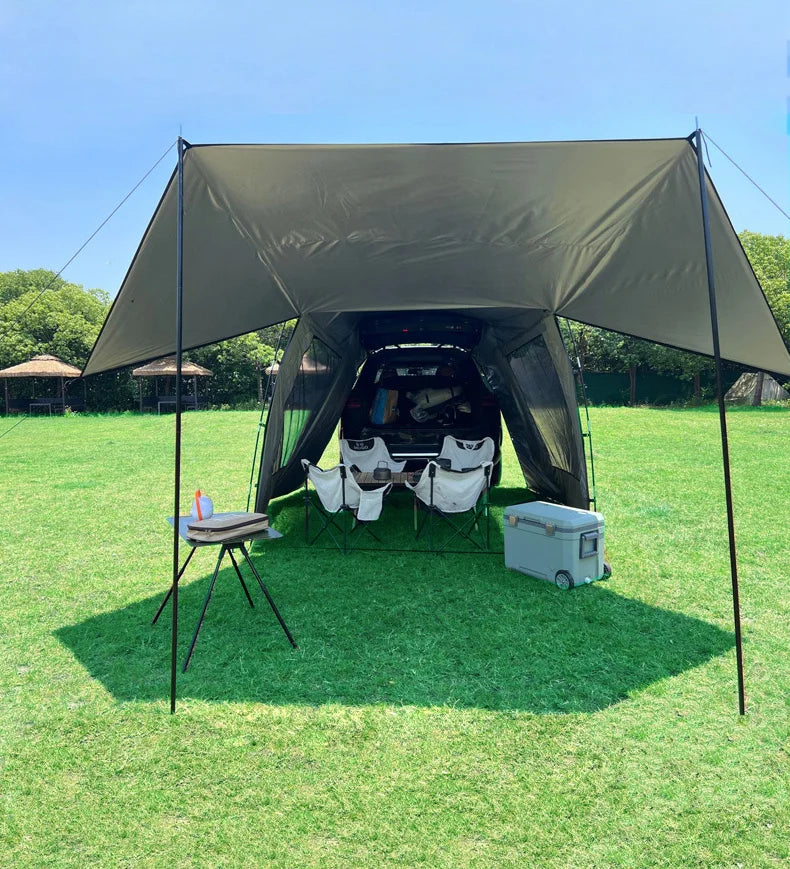 Lohascamping Car Box Docking Tent – Portable Waterproof SUV Tail Tent for 3-4 People, Large Dome Sunshade Tunnel Style Tent