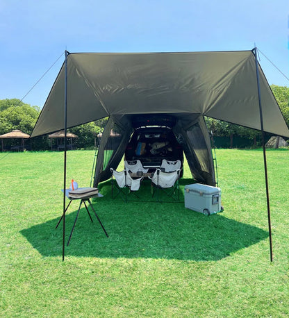 Lohascamping Car Box Docking Tent – Portable Waterproof SUV Tail Tent for 3-4 People, Large Dome Sunshade Tunnel Style Tent
