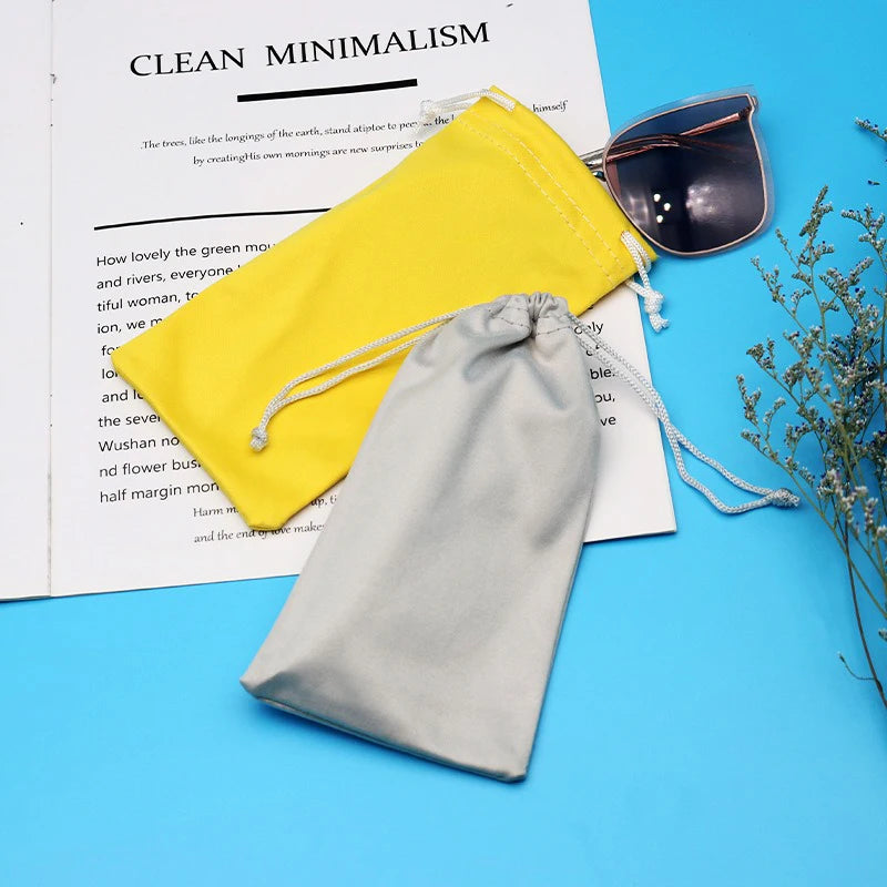 Microfiber Eyeglasses Storage Bag – Soft Portable Sunglasses Pouch for Scratch Protection, Lightweight Cloth Glasses Case for Travel