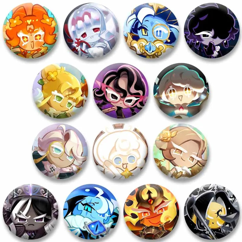 Cookie Run Kingdom Shadow & Milk Button Brooch – Cute Cartoon Enamel Pin for Bags, Clothing & DIY Accessories