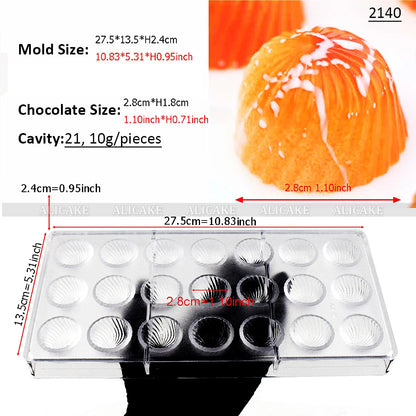 3D Polycarbonate Chocolate Mold - Sphere Diamond Chocolate Bomb & Bonbon Baking Mold for Professional Candy Making