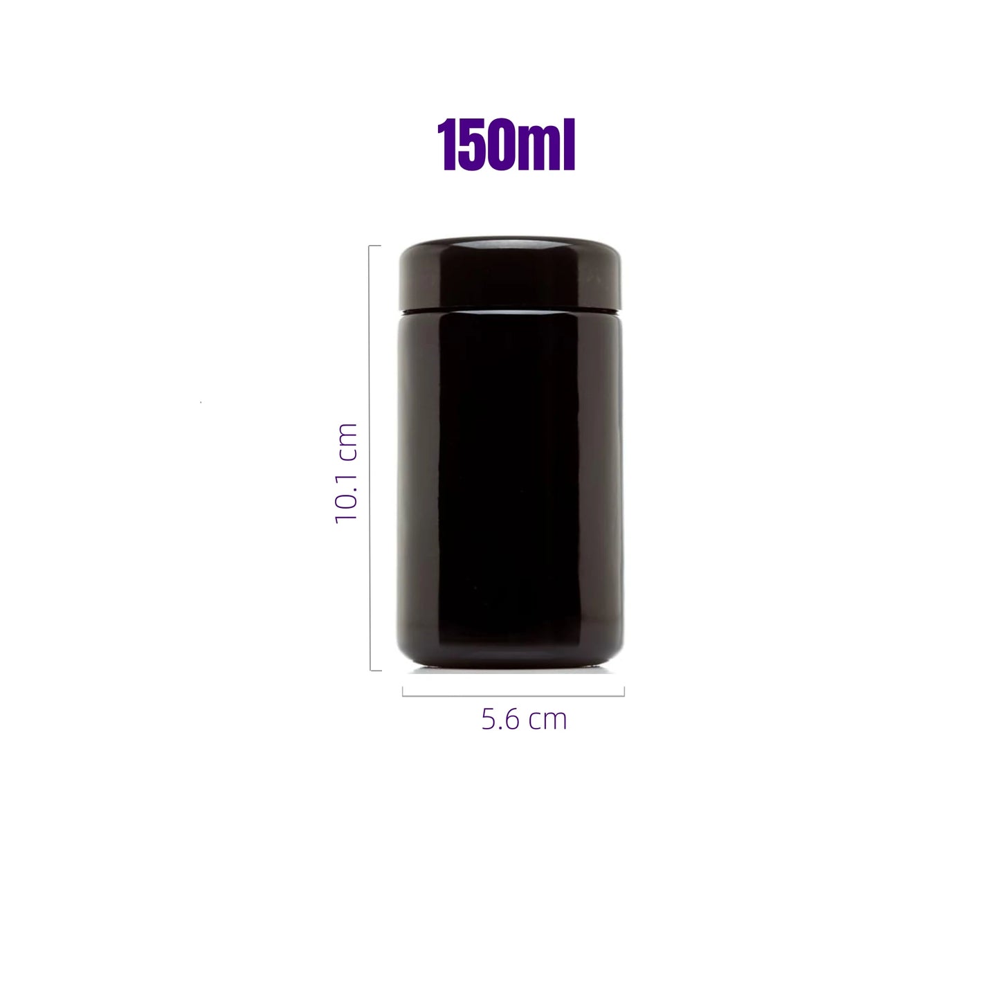 Airtight UV Glass Jar — Smell-Proof 1/2oz-1L Container with 2-Way 62% Humidity Pack to Keep Goods Fresh