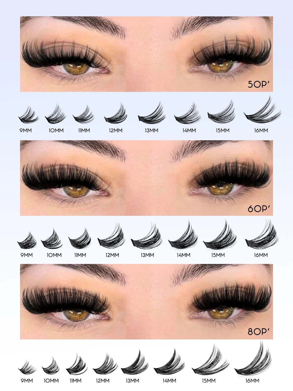 GROINNEYA Eyelash Clusters Kit – Large Capacity Wispy Individual Lashes for Natural DIY Extensions, Beginner-Friendly